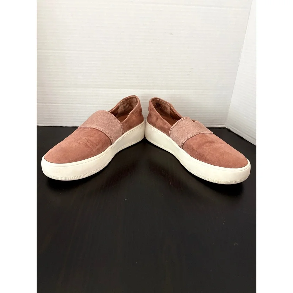 Steve Madden‎ Womens Heidi Platform Sneakers 6.5 Blush Pink Faux Suede Slip On